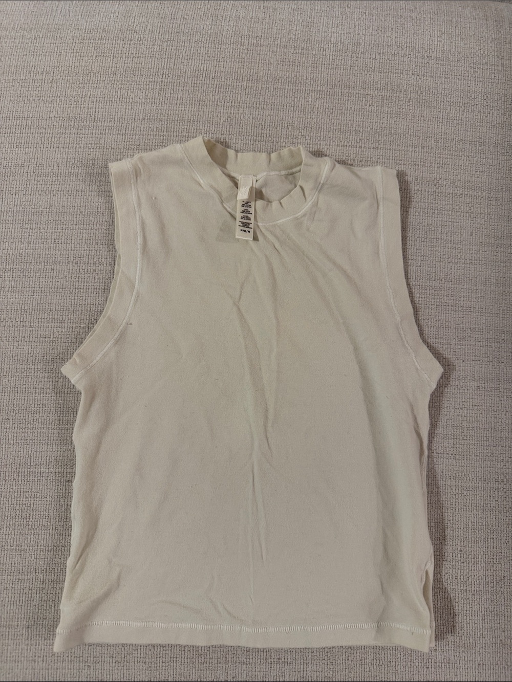 SKIMS Cream Mock Neck Sleeveless Tank Top